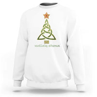 Irish Gaelic Christmas Nollaig Shona Sweatshirt Celtic Knot Christmas Tree - Wonder Print Shop