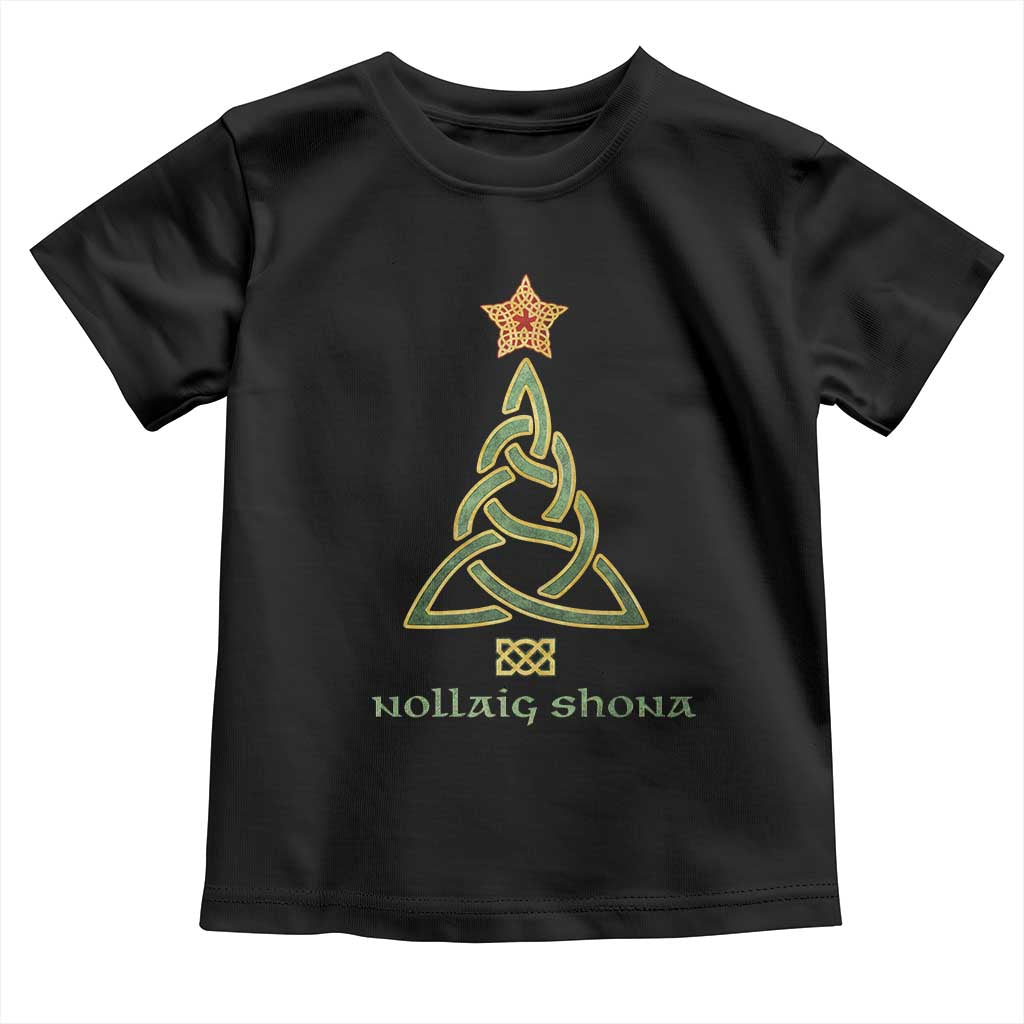 Irish Gaelic Christmas Nollaig Shona Toddler T Shirt Celtic Knot Christmas Tree