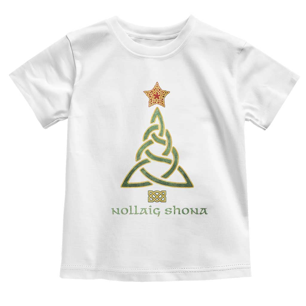 Irish Gaelic Christmas Nollaig Shona Toddler T Shirt Celtic Knot Christmas Tree