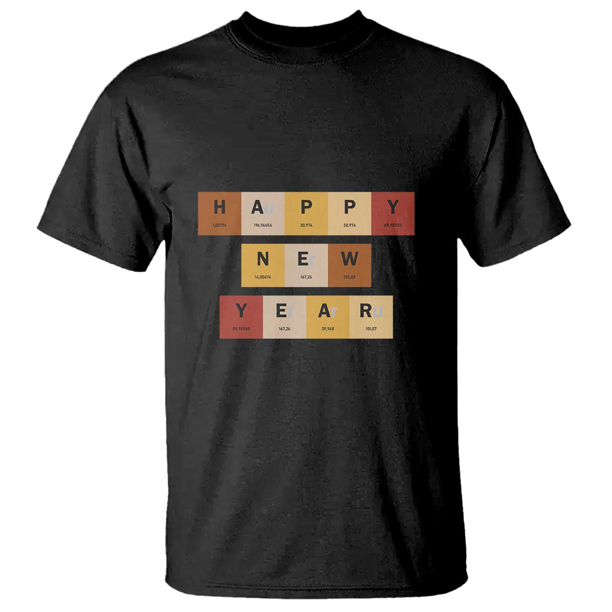 Funny Happy New Year Periodic Table Elements T Shirt Chemistry Teacher Student