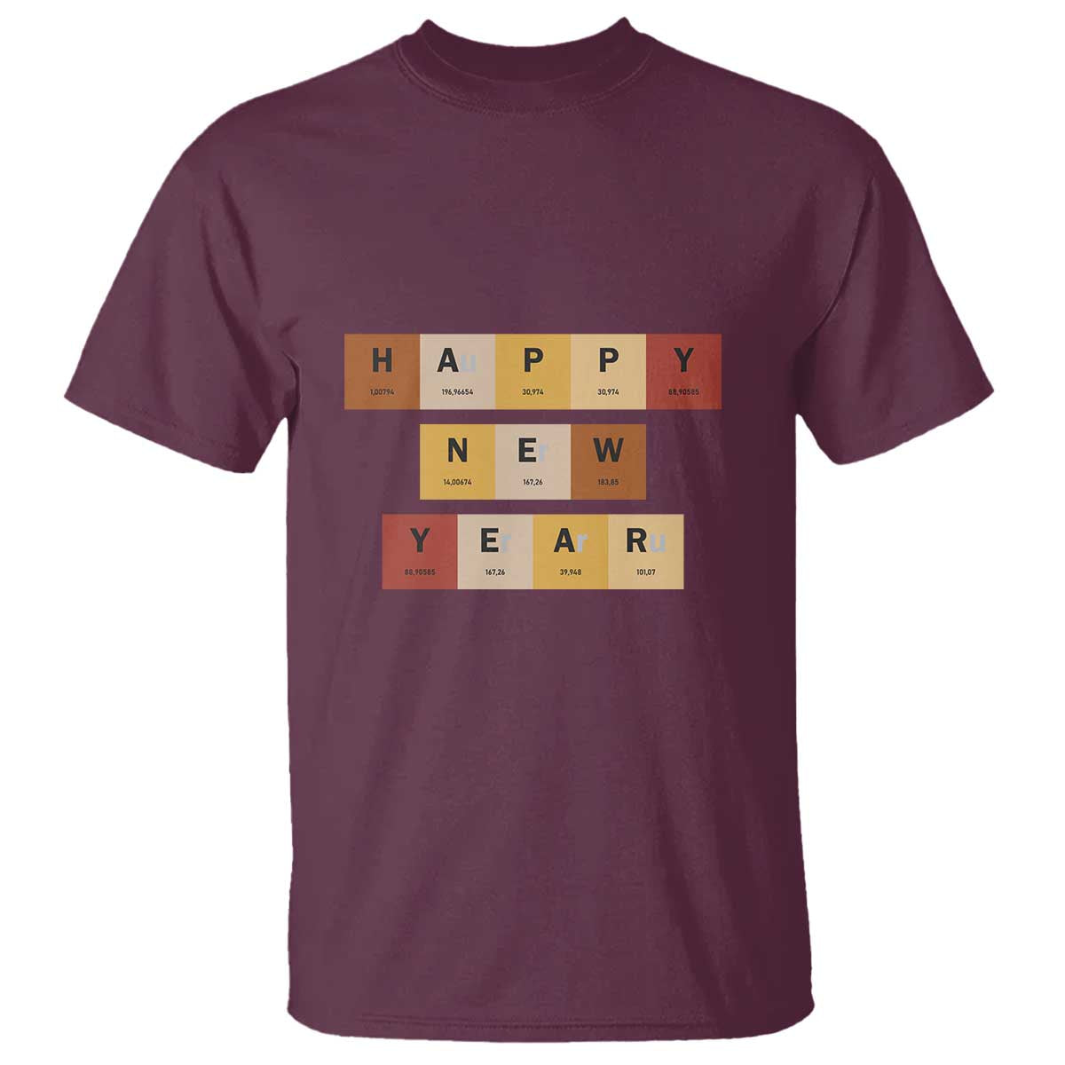 Funny Happy New Year Periodic Table Elements T Shirt Chemistry Teacher Student