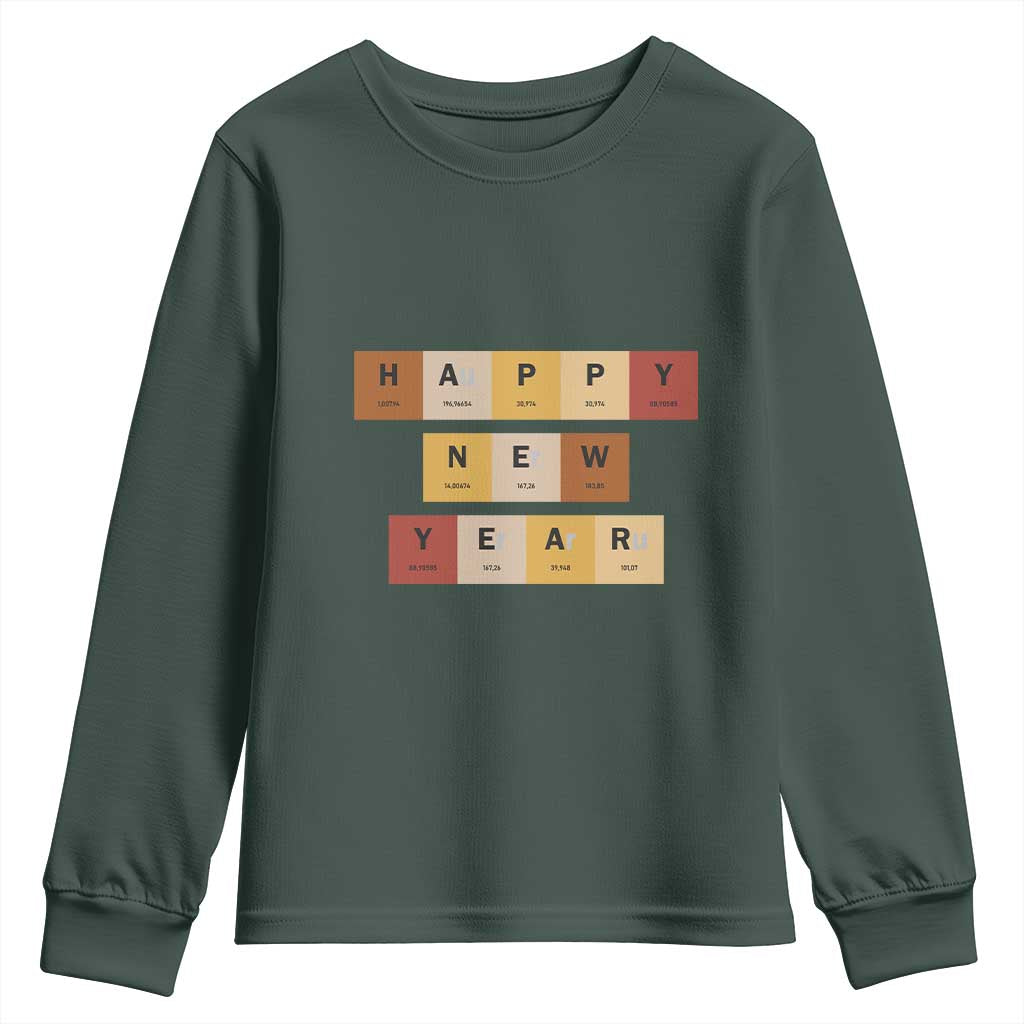 Funny Happy New Year Periodic Table Elements Youth Sweatshirt Chemistry Teacher Student