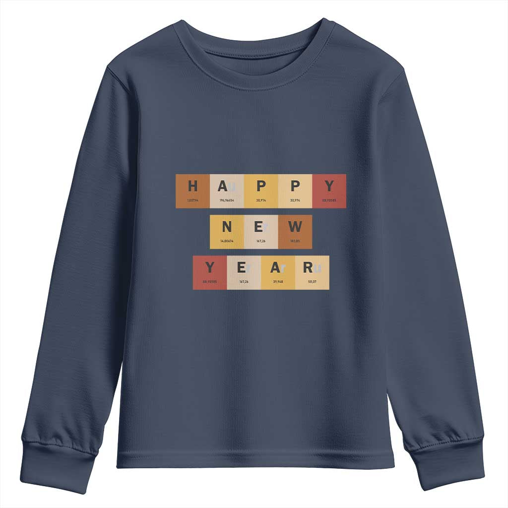 Funny Happy New Year Periodic Table Elements Youth Sweatshirt Chemistry Teacher Student