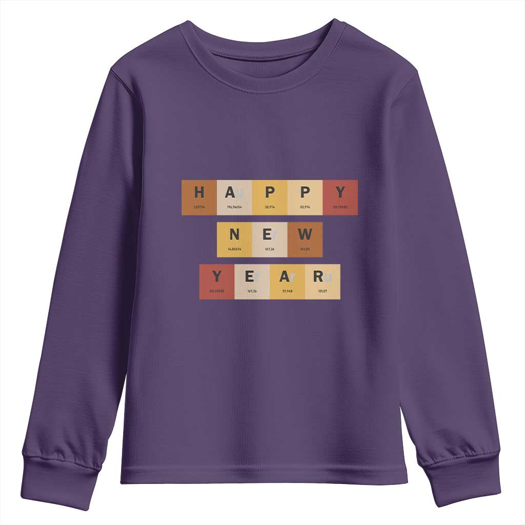Funny Happy New Year Periodic Table Elements Youth Sweatshirt Chemistry Teacher Student