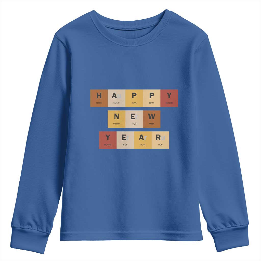 Funny Happy New Year Periodic Table Elements Youth Sweatshirt Chemistry Teacher Student