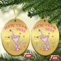 Funny New Year 2025 Same Hot Mess Christmas Ornament New Year's Eve Party Coquette Champagne Glass - Wonder Print Shop