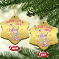 Funny New Year 2025 Same Hot Mess Christmas Ornament New Year's Eve Party Coquette Champagne Glass - Wonder Print Shop