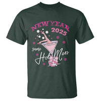 Funny New Year 2025 Same Hot Mess T Shirt New Year's Eve Party Coquette Champagne Glass - Wonder Print Shop
