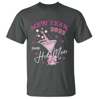 Funny New Year 2025 Same Hot Mess T Shirt New Year's Eve Party Coquette Champagne Glass - Wonder Print Shop