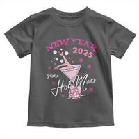 Funny New Year 2025 Same Hot Mess Toddler T Shirt New Year's Eve Party Coquette Champagne Glass