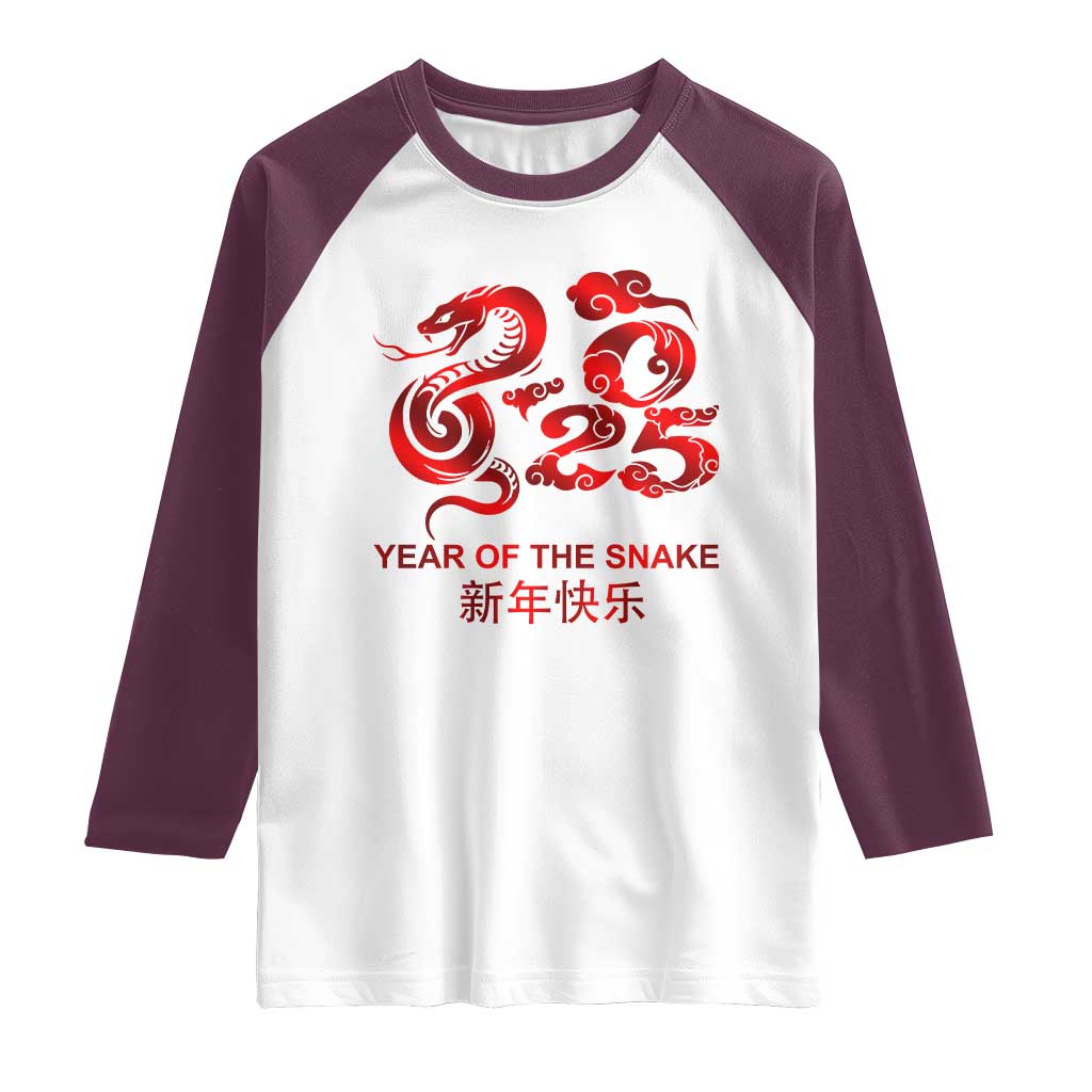 Year Of The Snake Lunar Chinese New Year 2025 Raglan Shirt