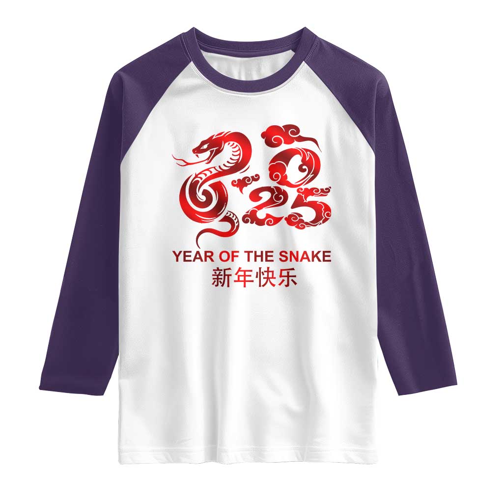 Year Of The Snake Lunar Chinese New Year 2025 Raglan Shirt