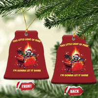 Funny Lil Fire Dumpster Racoon Christmas Ornament This Little Light Of Mine I'm Gonna Let It Shine - Wonder Print Shop