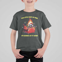 Funny Lil Fire Dumpster Racoon T Shirt For Kid This Little Light Of Mine I'm Gonna Let It Shine - Wonder Print Shop