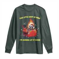 Funny Lil Fire Dumpster Racoon Long Sleeve Shirt This Little Light Of Mine I'm Gonna Let It Shine