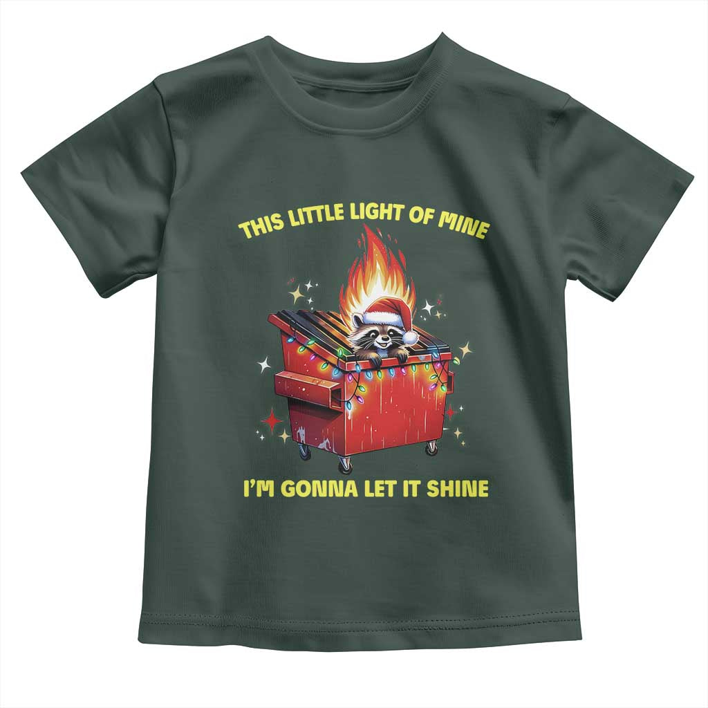 Funny Lil Fire Dumpster Racoon Toddler T Shirt This Little Light Of Mine I'm Gonna Let It Shine