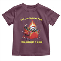 Funny Lil Fire Dumpster Racoon Toddler T Shirt This Little Light Of Mine I'm Gonna Let It Shine