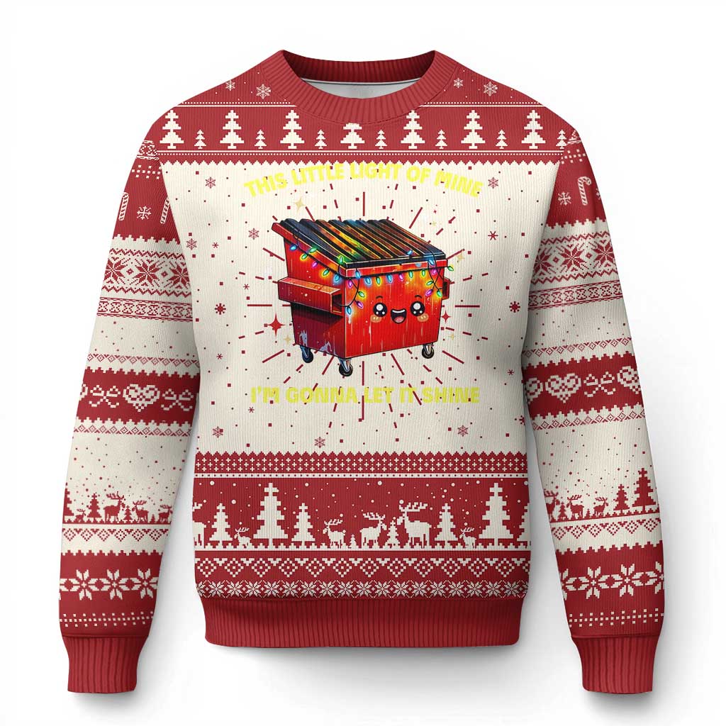 Funny Lil Fire Dumpster Ugly Christmas Sweater This Little Light Of Mine I'm Gonna Let It Shine - Wonder Print Shop
