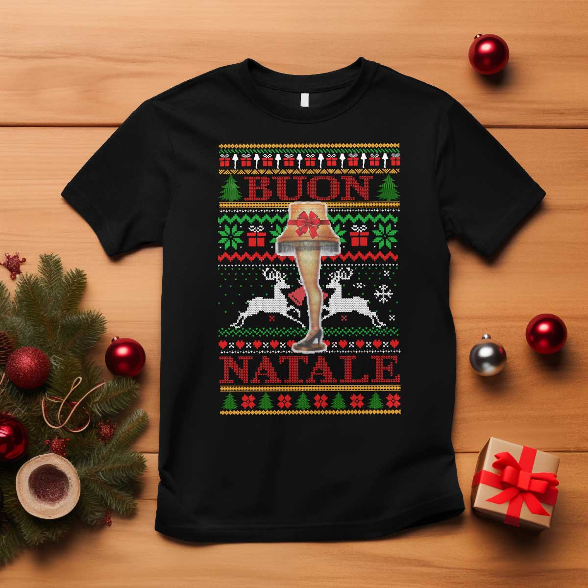 Funny Christmas Movie T Shirt Buon Natale Lamp Italian Christmas - Wonder Print Shop
