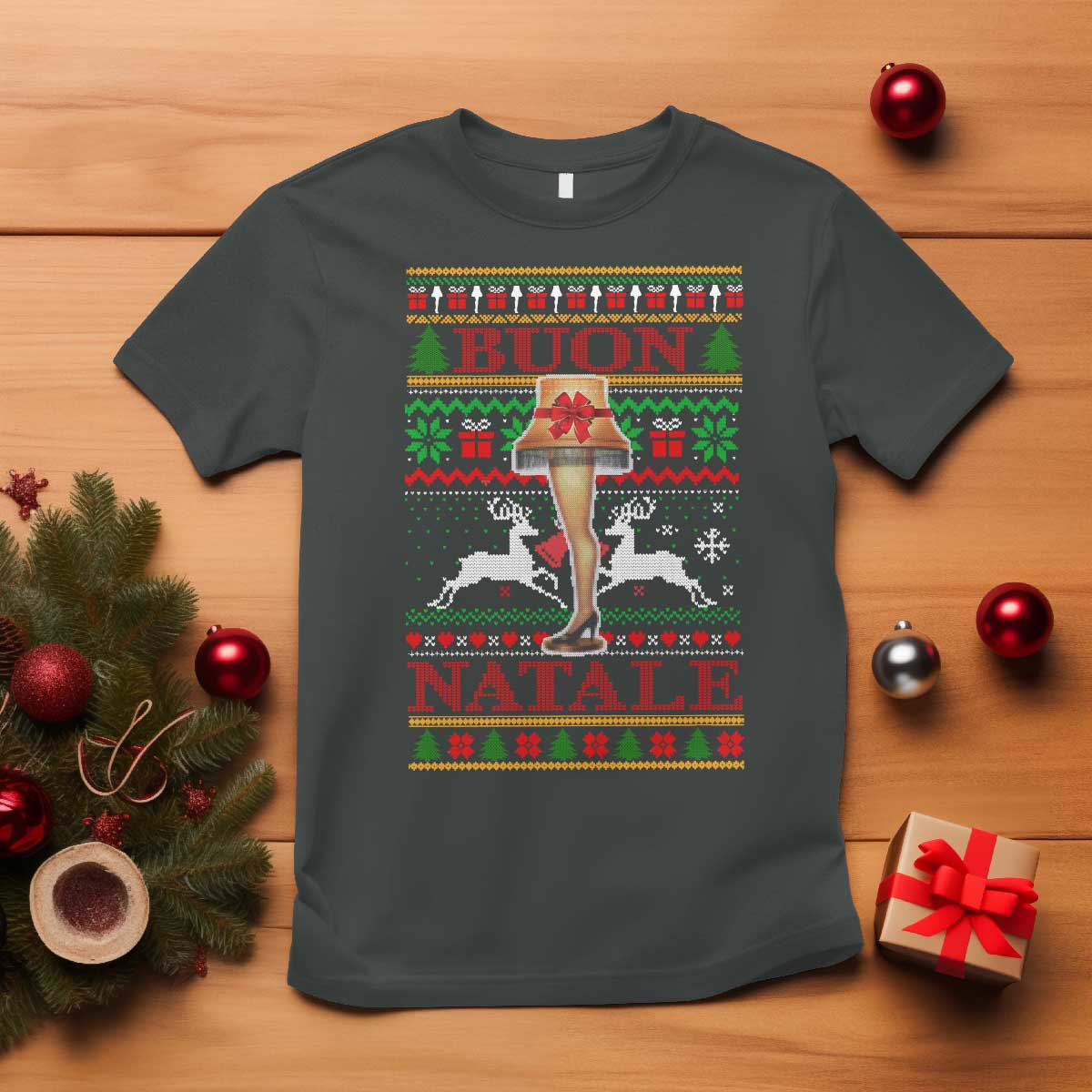 Funny Christmas Movie T Shirt Buon Natale Lamp Italian Christmas - Wonder Print Shop