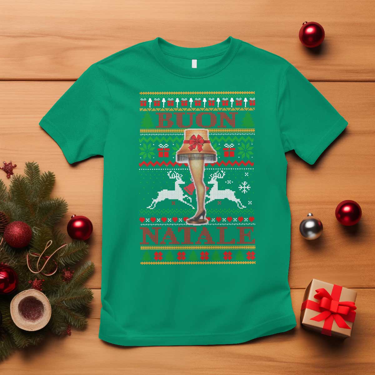 Funny Christmas Movie T Shirt Buon Natale Lamp Italian Christmas - Wonder Print Shop