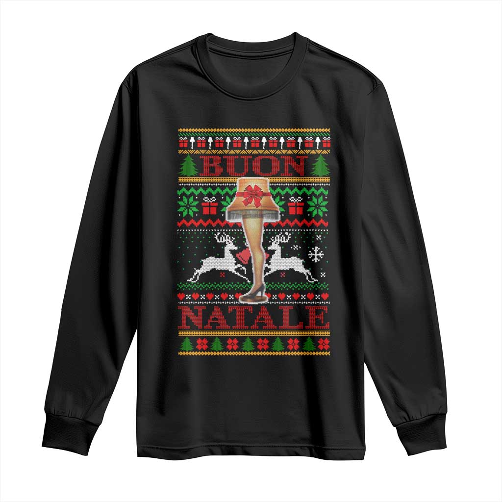 Funny Christmas Movie Long Sleeve Shirt Buon Natale Lamp Italian Christmas