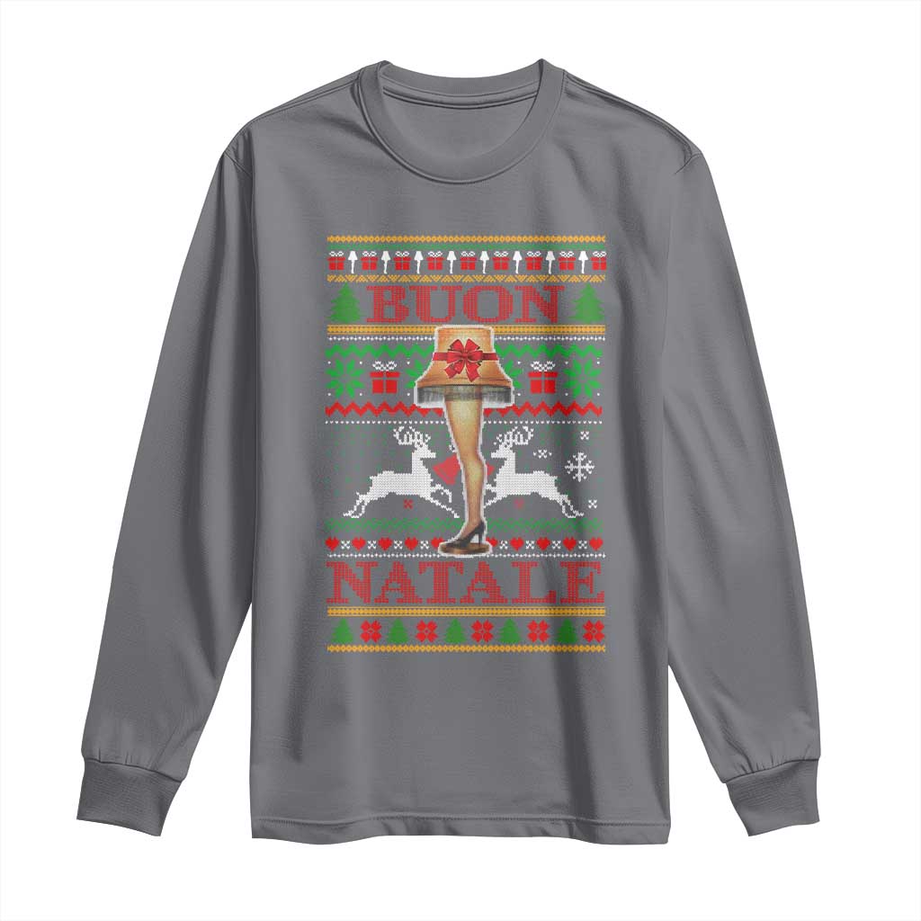 Funny Christmas Movie Long Sleeve Shirt Buon Natale Lamp Italian Christmas