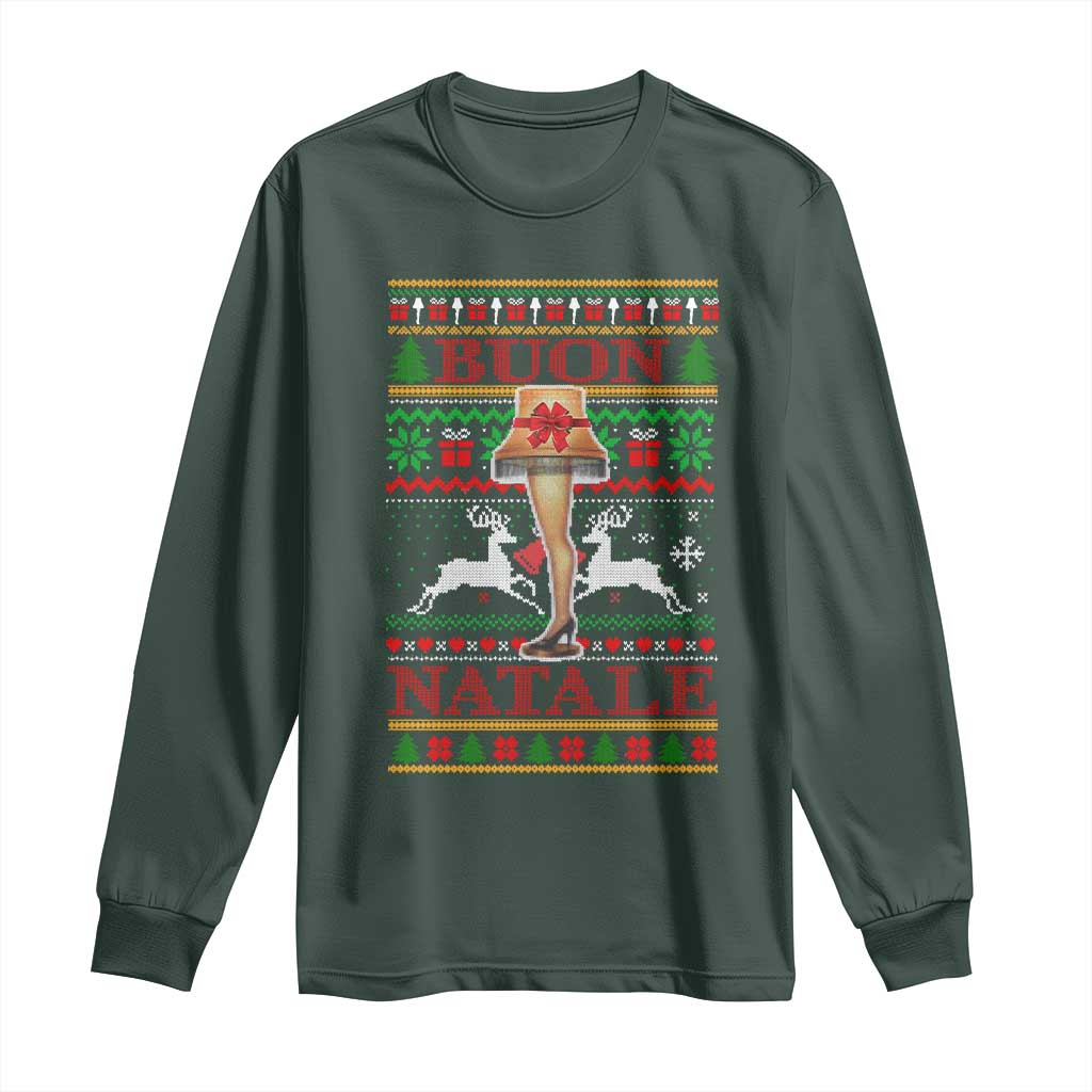 Funny Christmas Movie Long Sleeve Shirt Buon Natale Lamp Italian Christmas