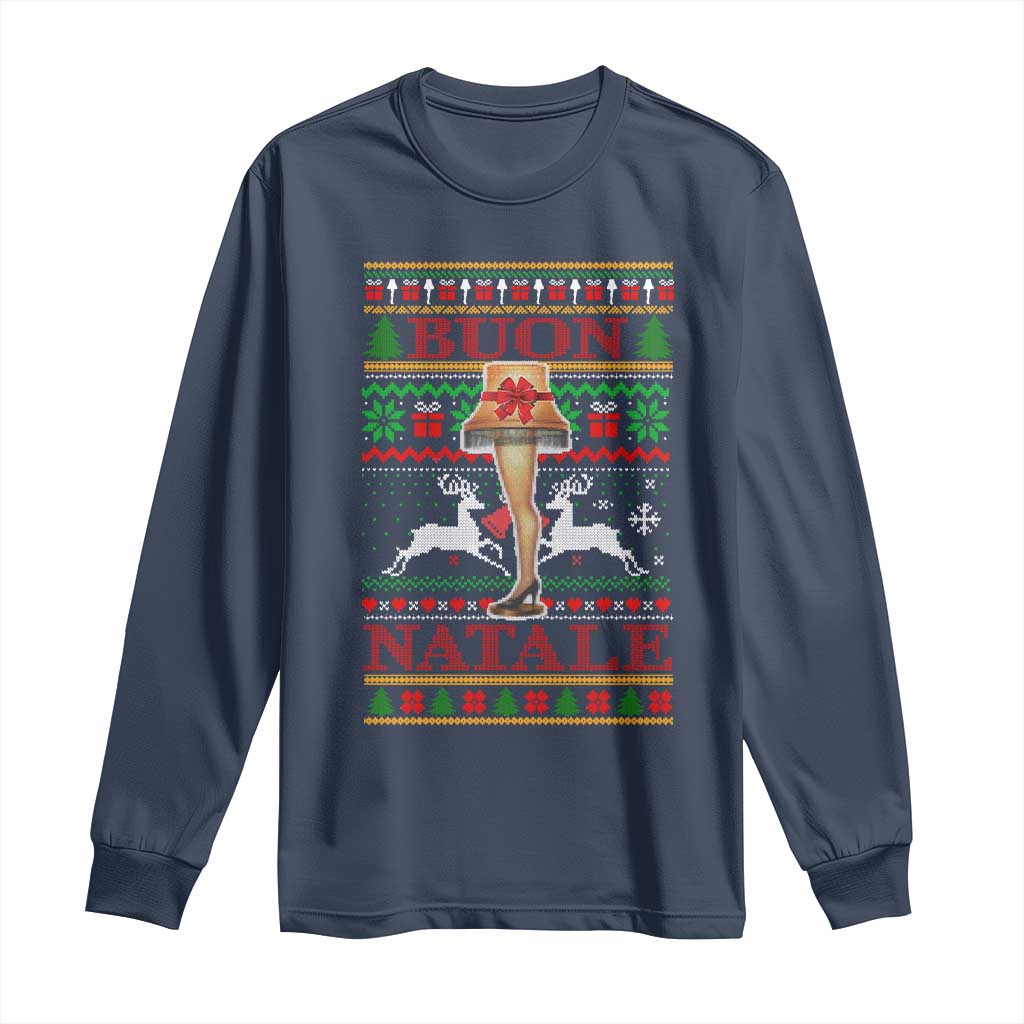 Funny Christmas Movie Long Sleeve Shirt Buon Natale Lamp Italian Christmas