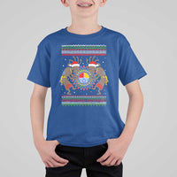 Funny Christmas Native American T Shirt For Kid Santa Kokopeli Medicine Wheel - Wonder Print Shop