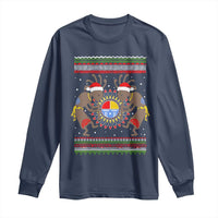 Funny Christmas Native American Long Sleeve Shirt Santa Kokopeli Medicine Wheel