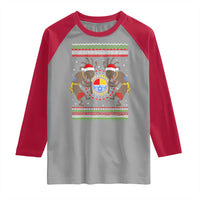 Funny Christmas Native American Raglan Shirt Santa Kokopeli Medicine Wheel - Wonder Print Shop