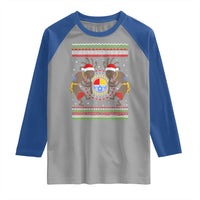 Funny Christmas Native American Raglan Shirt Santa Kokopeli Medicine Wheel - Wonder Print Shop