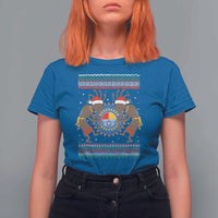 Funny Christmas Native American T Shirt For Women Santa Kokopeli Medicine Wheel - Wonder Print Shop