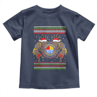 Funny Christmas Native American Toddler T Shirt Santa Kokopeli Medicine Wheel
