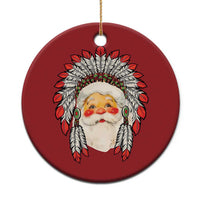 Funny Xmas Native American Indian Santa War Bonnet Christmas Ornament - Wonder Print Shop