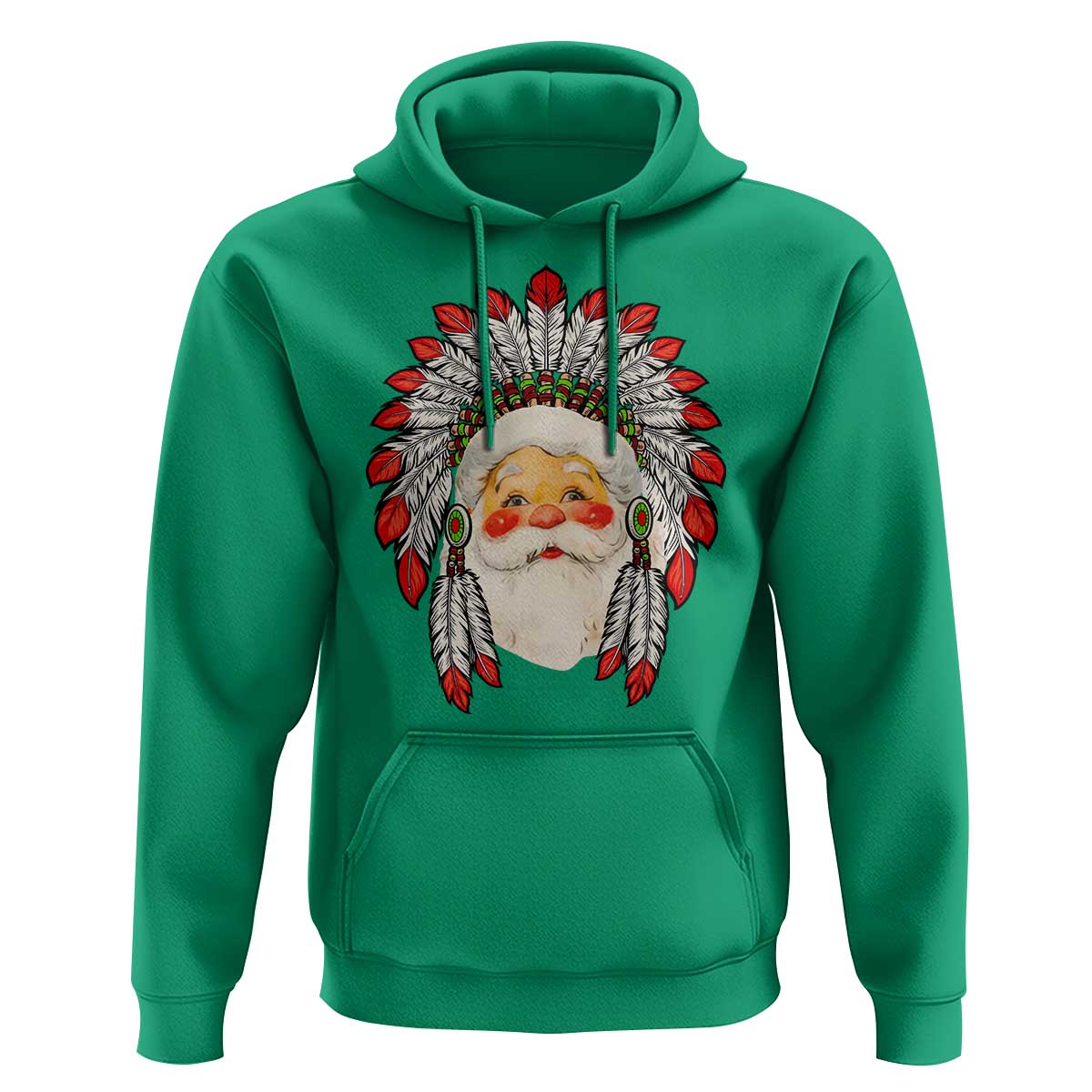 Funny Christmas Native American Indian Santa War Bonnet Hoodie