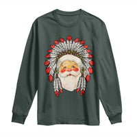 Funny Christmas Native American Indian Santa War Bonnet Long Sleeve Shirt