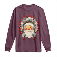 Funny Christmas Native American Indian Santa War Bonnet Long Sleeve Shirt