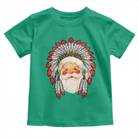 Funny Christmas Native American Indian Santa War Bonnet Toddler T Shirt