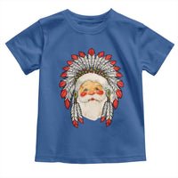 Funny Christmas Native American Indian Santa War Bonnet Toddler T Shirt