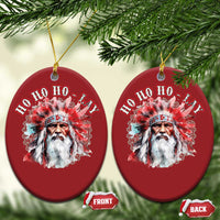 Funny Christmas Native American Christmas Ornament Ho Ho Lay War Bonnet Santa Indian Tribes - Wonder Print Shop