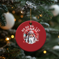 Funny Christmas Native American Christmas Ornament Ho Ho Lay War Bonnet Santa Indian Tribes - Wonder Print Shop