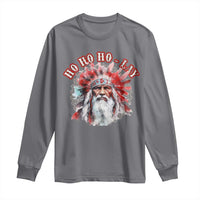 Funny Christmas Native American Long Sleeve Shirt Ho Ho Lay War Bonnet Santa Indian Tribes