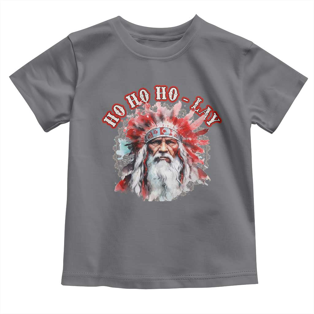 Funny Christmas Native American Toddler T Shirt Ho Ho Lay War Bonnet Santa Indian Tribes