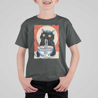 Funny Hanukkah Black Cat Chinese Noodle T Shirt For Kid - Wonder Print Shop