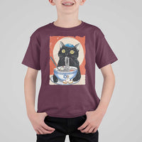 Funny Hanukkah Black Cat Chinese Noodle T Shirt For Kid - Wonder Print Shop