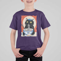 Funny Hanukkah Black Cat Chinese Noodle T Shirt For Kid - Wonder Print Shop