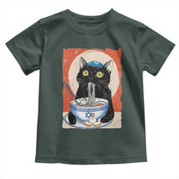 Funny Hanukkah Black Cat Eating Noodle Toddler T Shirt
