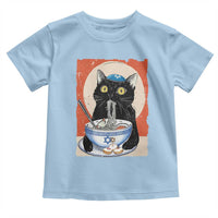 Funny Hanukkah Black Cat Eating Noodle Toddler T Shirt